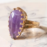 🔮Vintage Amethyst-Ring aus 14 Karat Gelbgold, 50er/60er Jahre