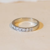 Modern 18K white gold ring with brilliant cut diamonds (approx. 0.50ctw), 1960s / 1970s