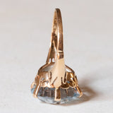 Anello vintage da cocktail in oro 18K con spinello azzurro, anni ‘60/‘70