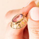 Vintage Collier mit 8K Gelbgold Kette und 8K Gelbgold Anhänger mit Amethyst (ca. 2.50ct), 60er/70er Jahre