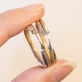 Винтажные серьги-кольца из желтого и белого золота 9 карат с полыми трубками, 70-е гг.