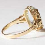 Anello vintage in oro 14K con acquamarina (4ct ca.), anni ‘60