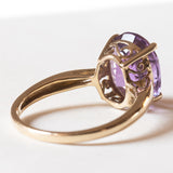 Anello vintage da cocktail in oro 8K con ametista (4.30ct ca.), anni ‘70/‘80