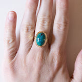 Anello vintage in oro 14K con turchese, anni ‘60