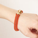 Vintage Korallenarmband aus 18 Karat Gold, 50er/60er Jahre