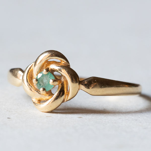 Anello vintage in oro 18K con smeraldo, anni ‘50