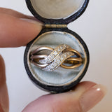 Bague vintage en or 18 carats et diamants (0,15 ct environ), années 1950