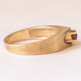 Anello vintage da uomo in oro 14K con rubino, anni ‘70