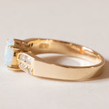 Anello vintage in oro 14K con opale e diamanti (0.14ctw ca.), anni ‘70