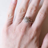 Vintage Gänseblümchenring aus 18 Karat Weißgold mit Diamanten (ca. 0.30 ctw), 60er Jahre