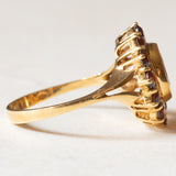 Vintage 18 Karat Gelbgold-Granat-Gänseblümchen-Ring, 60er Jahre