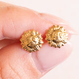 Los mit Vintage-Ohrringen aus 18 Karat Gelbgold und Vintage-Anhänger aus 18 Karat Gelbgold mit blauem Quarz, 70er Jahre