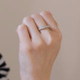 Vintage 14K white gold ring with brilliant cut diamonds (approx. 0.45ctw), 60s