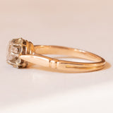Antiker 18-karätiger Gelbgold- und Weißgold-Diamant im Fancy-Schliff (ca. 0.25 ct), Solitär, 10er/20er Jahre