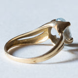 Anello vintage in oro 18K con acquamarina, anni ‘50/‘60