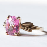 Anello vintage in oro 9K con topazio rosa, anni ‘80
