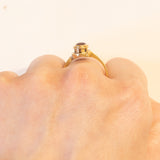 Anello vintage in oro 18K con pasta di vetro viola, anni ‘50