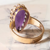 🔮Vintage Amethyst-Ring aus 14 Karat Gelbgold, 50er/60er Jahre