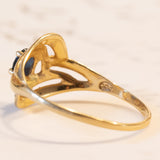 Anello vintage in oro 18K con zaffiro, anni ‘60