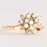 Vintage Ring aus 18 Karat Gelbgold mit Diamanten im Brillantschliff (ca. 0.22 Karat), 70er Jahre