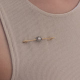 Antique 14K gold brooch with pearl and marcasites, early 900s
