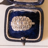 Старинное кольцо из 18-каратного золота с бриллиантами огранки «розетка», 30–40-е годы