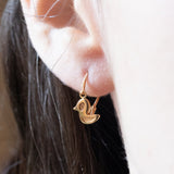 Vintage Entenohrringe aus 18 Karat Gold, 70er/80er Jahre