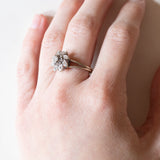 Vintage Gänseblümchenring aus 18 Karat Weißgold mit Diamanten (ca. 0.30 ctw), 60er Jahre