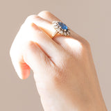 Vintage Ring aus 18 Karat Gold mit Saphiren (ca. 1.90 ctw) und Diamanten (ca. 1.30 ctw), 70er Jahre