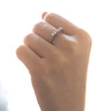 Eternity in 14K gold and 9K gold with brilliant cut diamonds (0.30ctw approx.), 40s