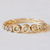 Anello vintage in oro 14K con diamanti (0.20ctw ca.), anni ‘70
