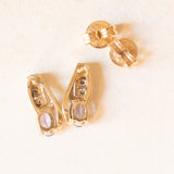 Vintage-Ohrringe aus 9-karätigem Gelb- und Weißgold mit Tansaniten (ca. 0.40 ctw) und Diamanten (ca. 0.04 ctw)