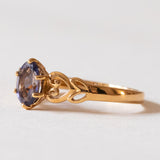 Vintage 8K gold ring with purple iolite, 70s / 80s