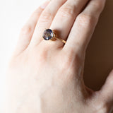 🌙 Anello moderno in oro 9K con topazio mistico