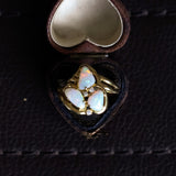 Vintage 18K Goldring mit Opalen (ca.2ctw) und Diamanten (ca.0.06ctw), 70er