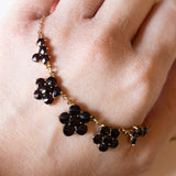 Collana vintage in oro 8K con granati, anni ‘50/‘60