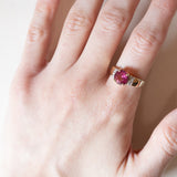 Vintage 9K Gold Pink Topaz Ring, 70s/80s