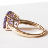 Anello vintage da cocktail in oro 8K con ametista (4.30ct ca.), anni ‘70/‘80