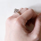 Vintage Gänseblümchenring aus 18 Karat Weißgold mit Diamanten (ca. 0.30 ctw), 60er Jahre