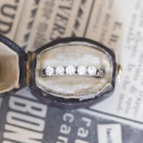 Vintage 14K white gold ring with brilliant cut diamonds (approx. 0.50ctw), 70s