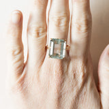 Vintage 18 Karat Gelbgold Aquamarin (ca. 10 Karat) Cocktailring, 50er/60er Jahre