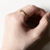 Anello vintage in oro 18K con smeraldo, anni ‘50