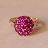 Vintage 18K gold ring with pink topazes, 1970s