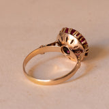 Vintage 18K gold ring with pink topazes, 1970s