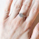 Vintage Gänseblümchenring aus 18 Karat Weißgold mit Diamanten (Mitte ca. 1.55 ct), 70er/80er Jahre