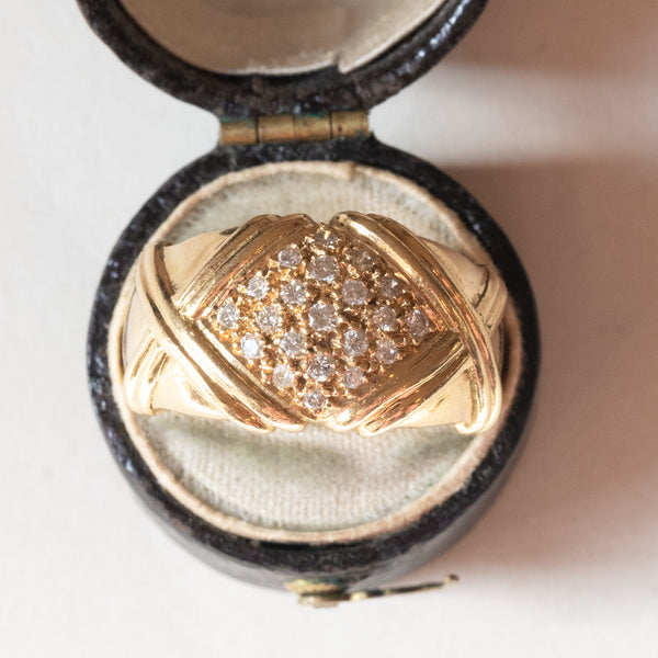 Anello vintage in oro 18K con diamanti (0.40ctw ca.), anni ‘70