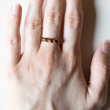 🥀 Veretta vintage in oro 18K con granati, anni ‘40/‘50