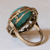 8K gold ring with turquoise, 1940s