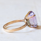 Vintage 18K gold cocktail ring with light purple amethyst, 60s