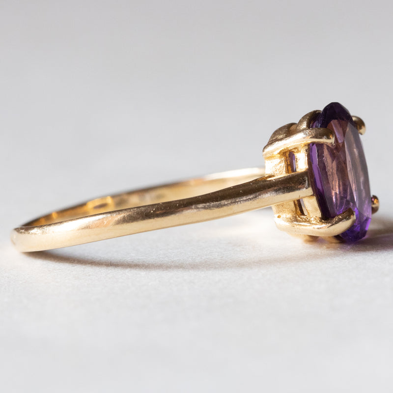 Connettore Vintage A Forma Di Scomparto Con Ametista Sfaccettata E Placcatura Oro 18K - 1 Pezzo Per Gioielli Fai Da Te